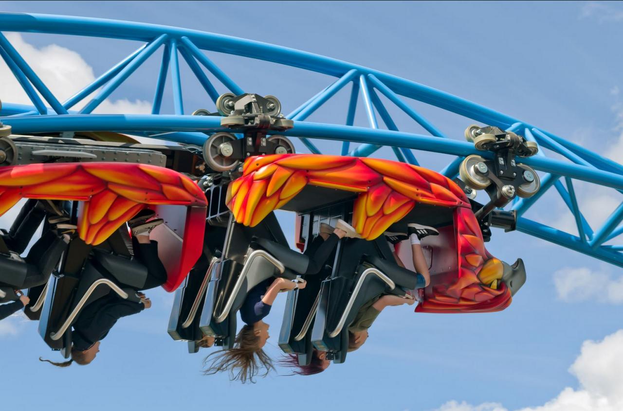 Taiga rollercoaster inverted in action